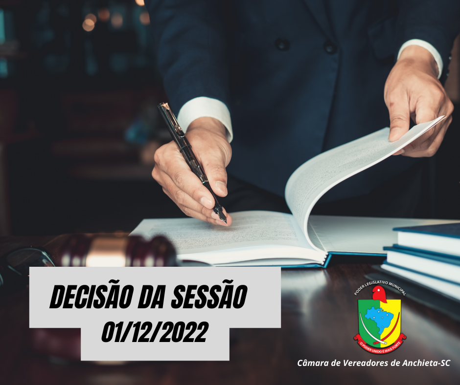 DESTAQUES DA SESSÃO ORDINÁRIA DE 01 DE DEZEMBRO DE 2022.